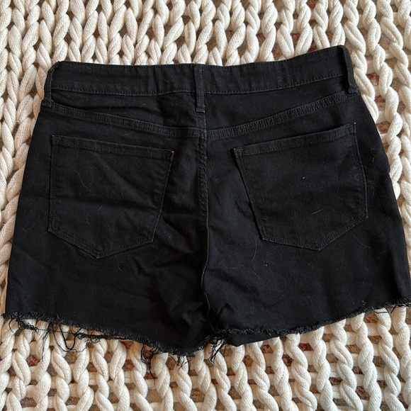 Black Button-up High-rise Jean Shorts - Picture 3 of 5